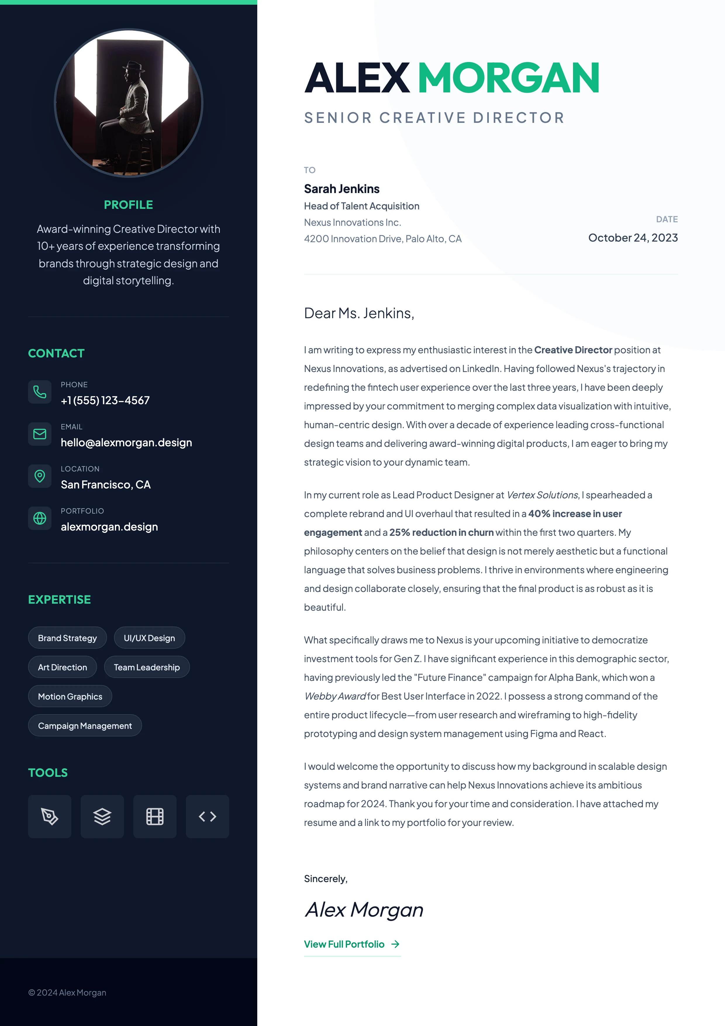 Job Application Letter: cover