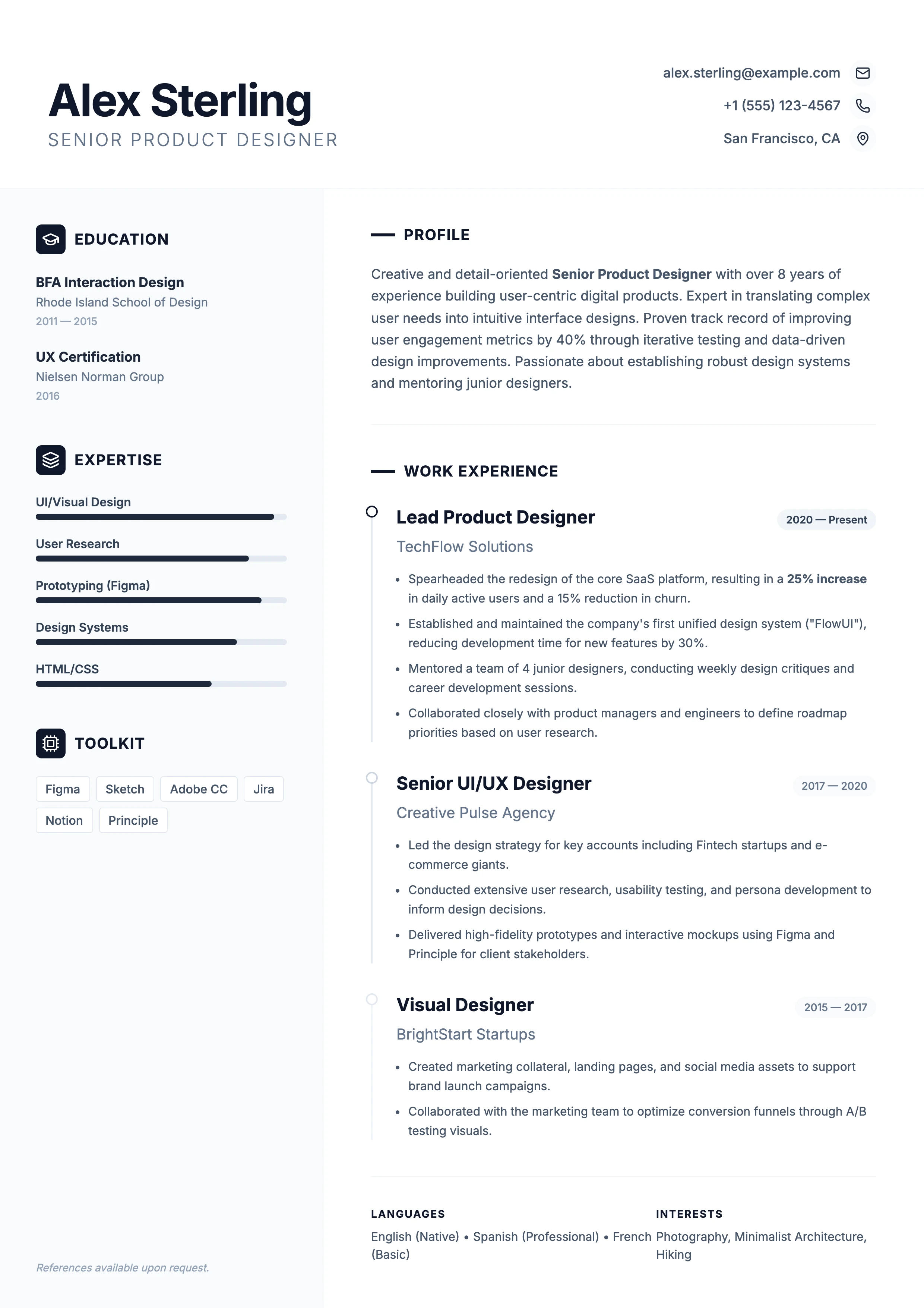 Minimal Resume: cover