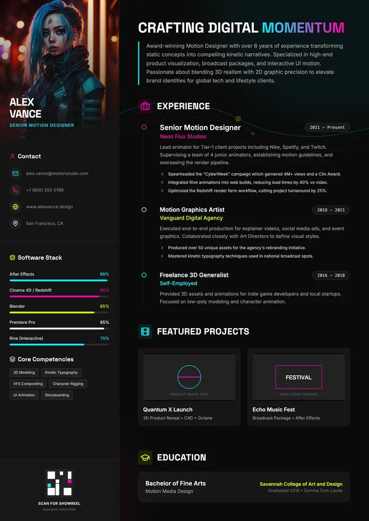 Motion Designer Resume