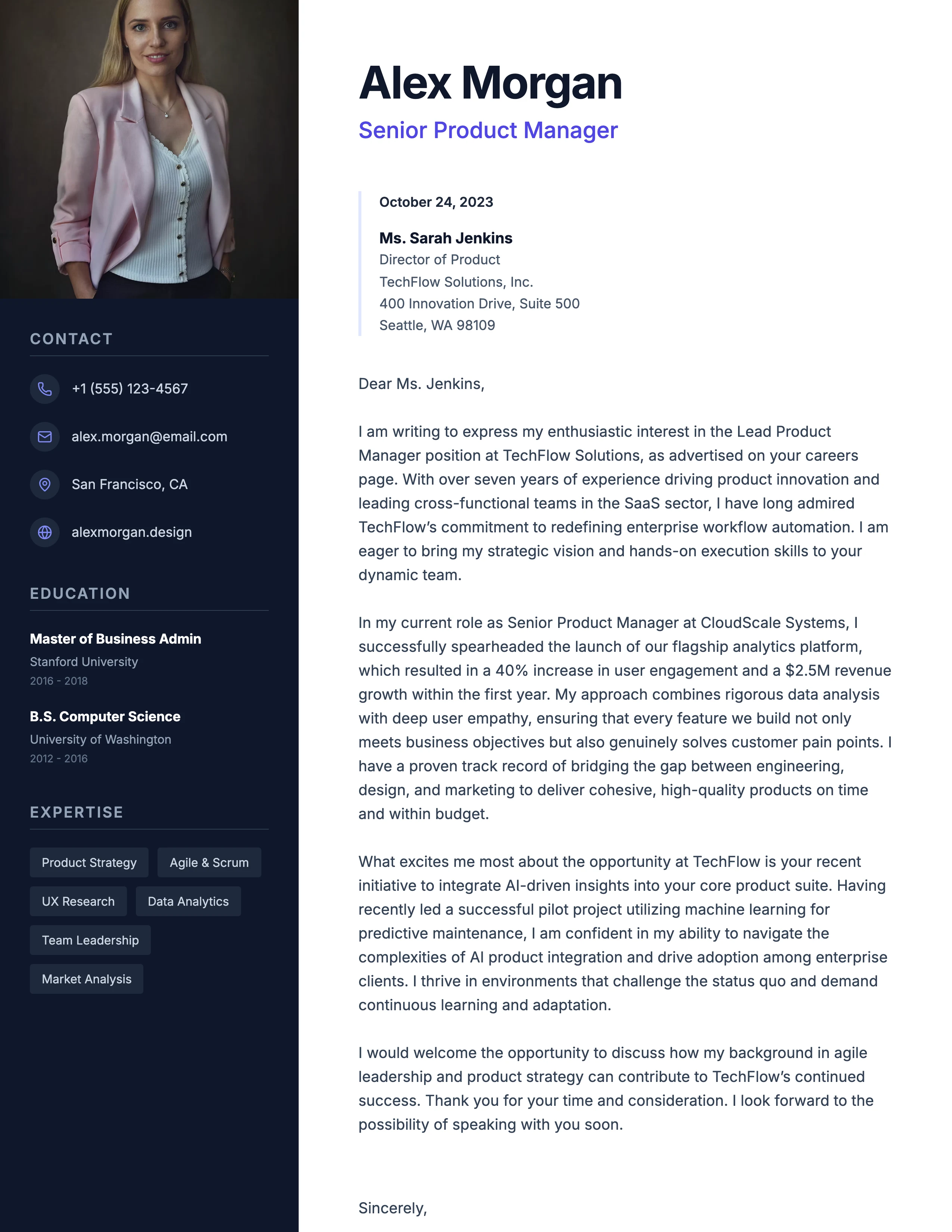 Motivation Letter: cover