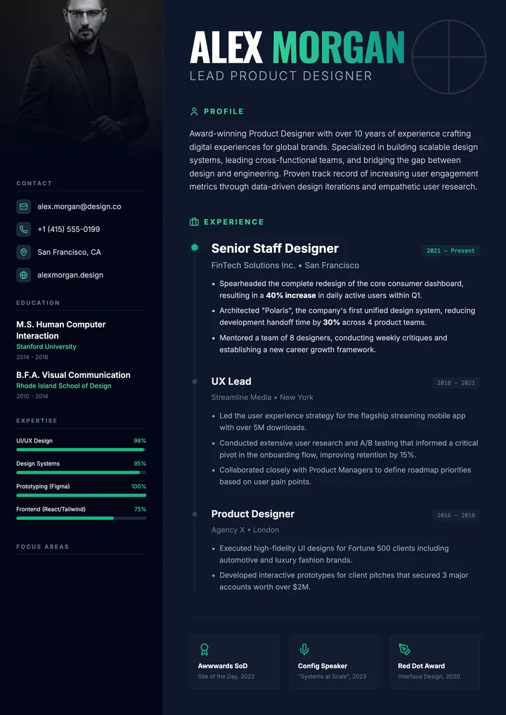 One Page Resume