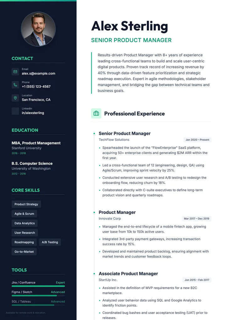 Product Manager Resume