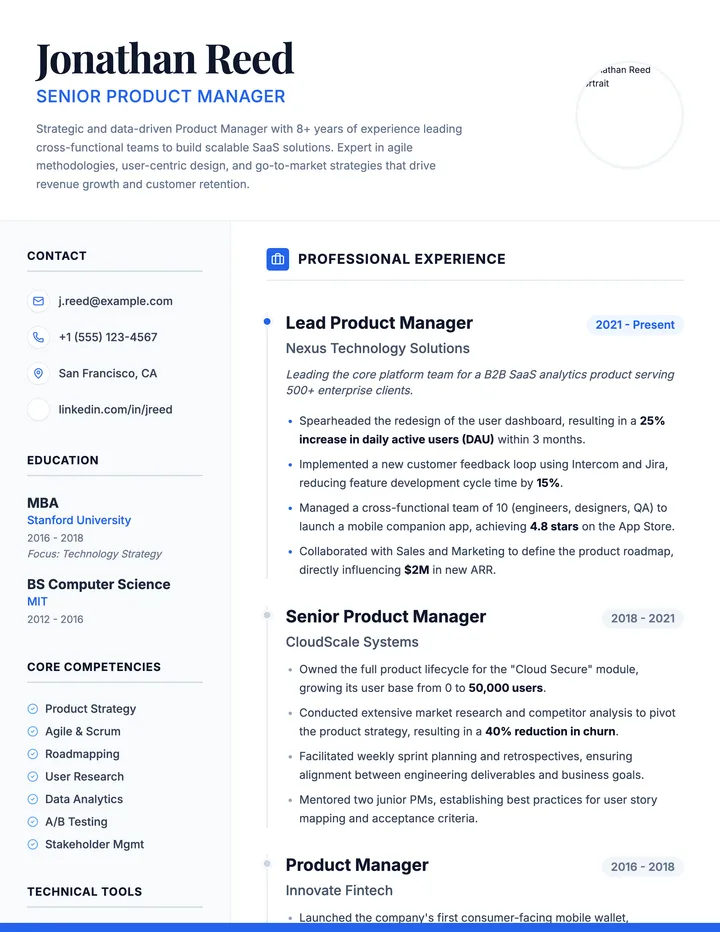 Product Manager Resume