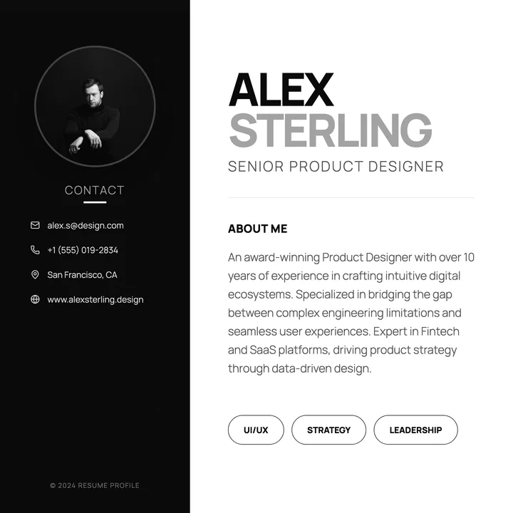 Profile Card Resume