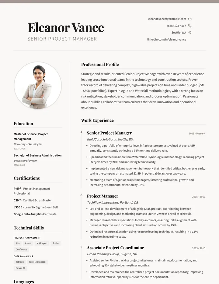 Project Manager Resume