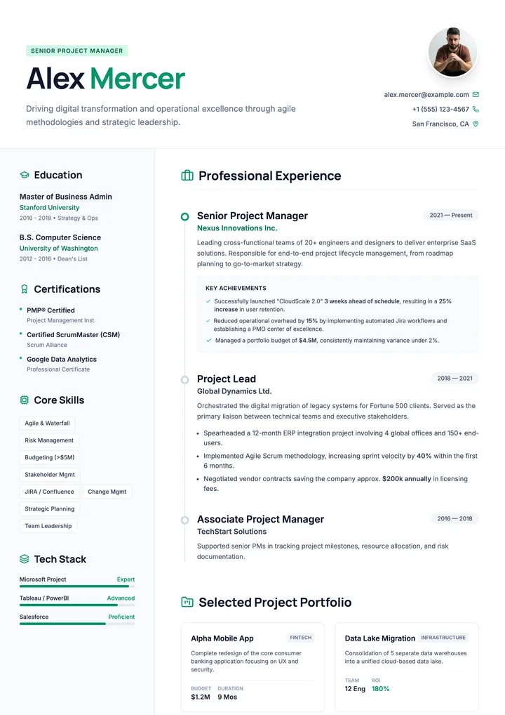 Project Manager Resume