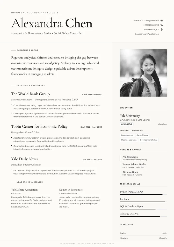 Scholarship Resume