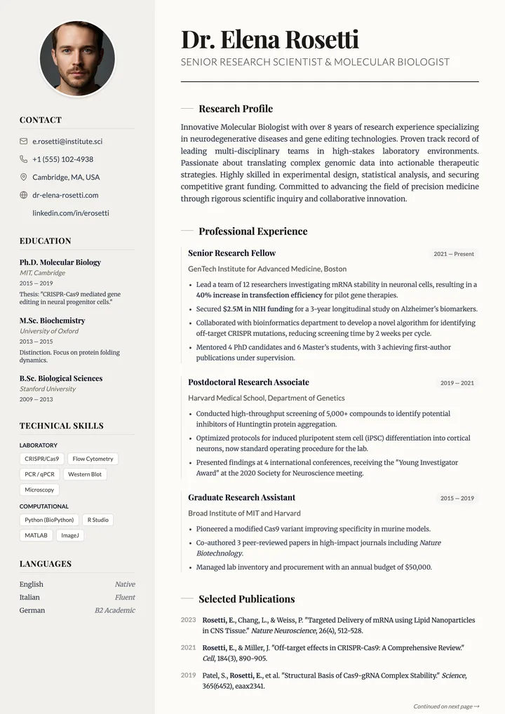 Scientist CV