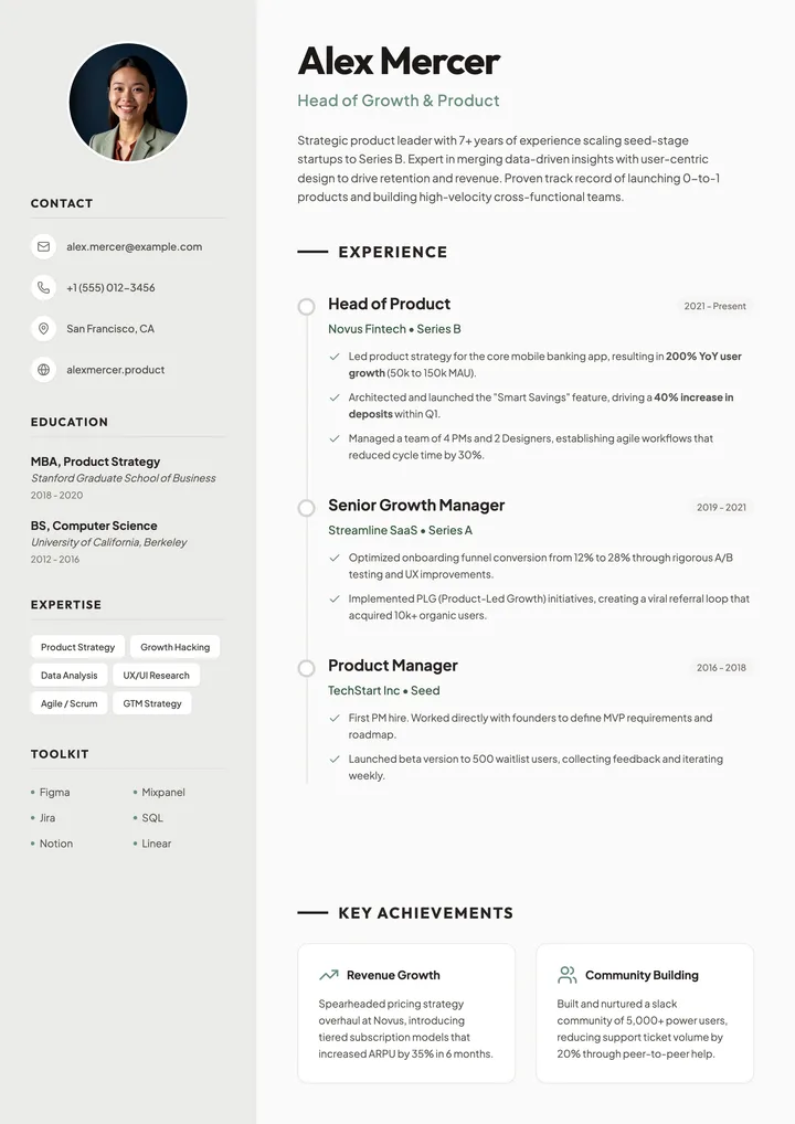 Startup Resume