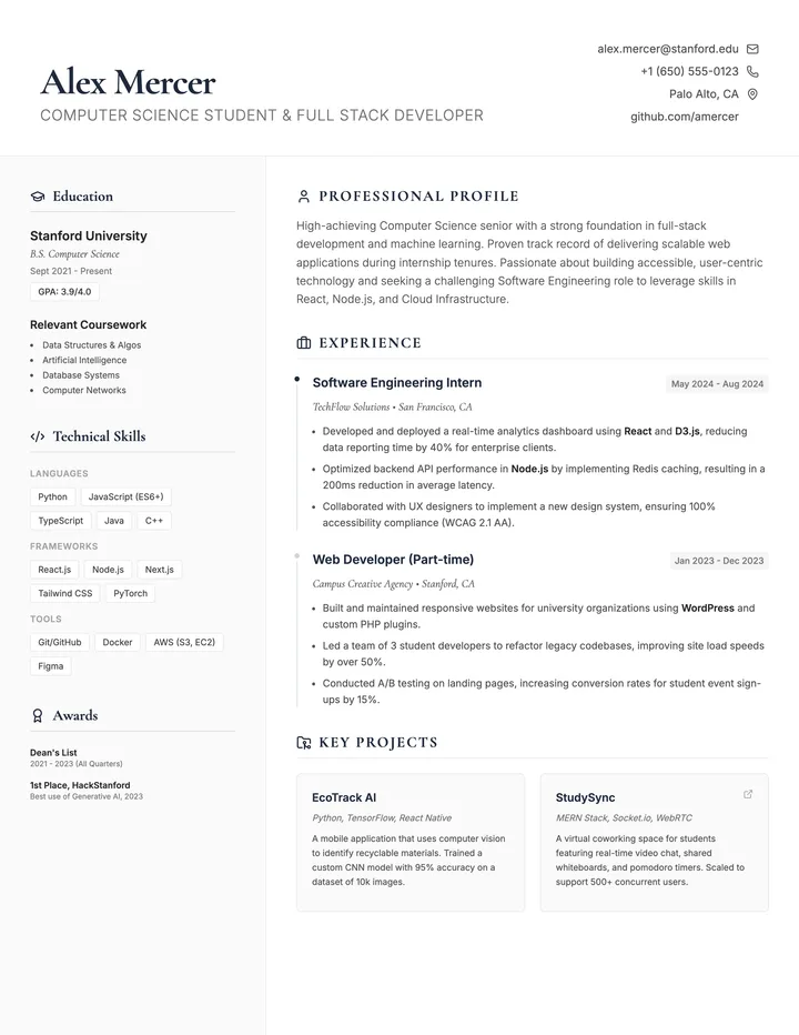 Student Resume