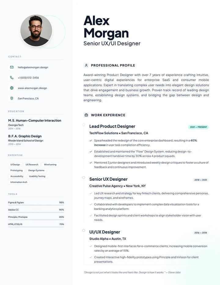 UX Designer Resume