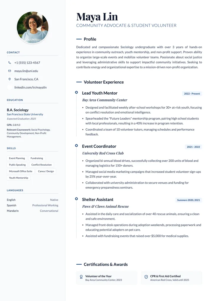 Volunteer Resume