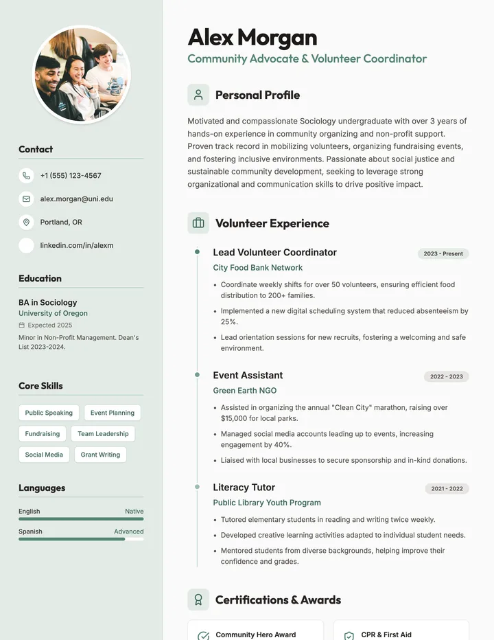 Volunteer Resume