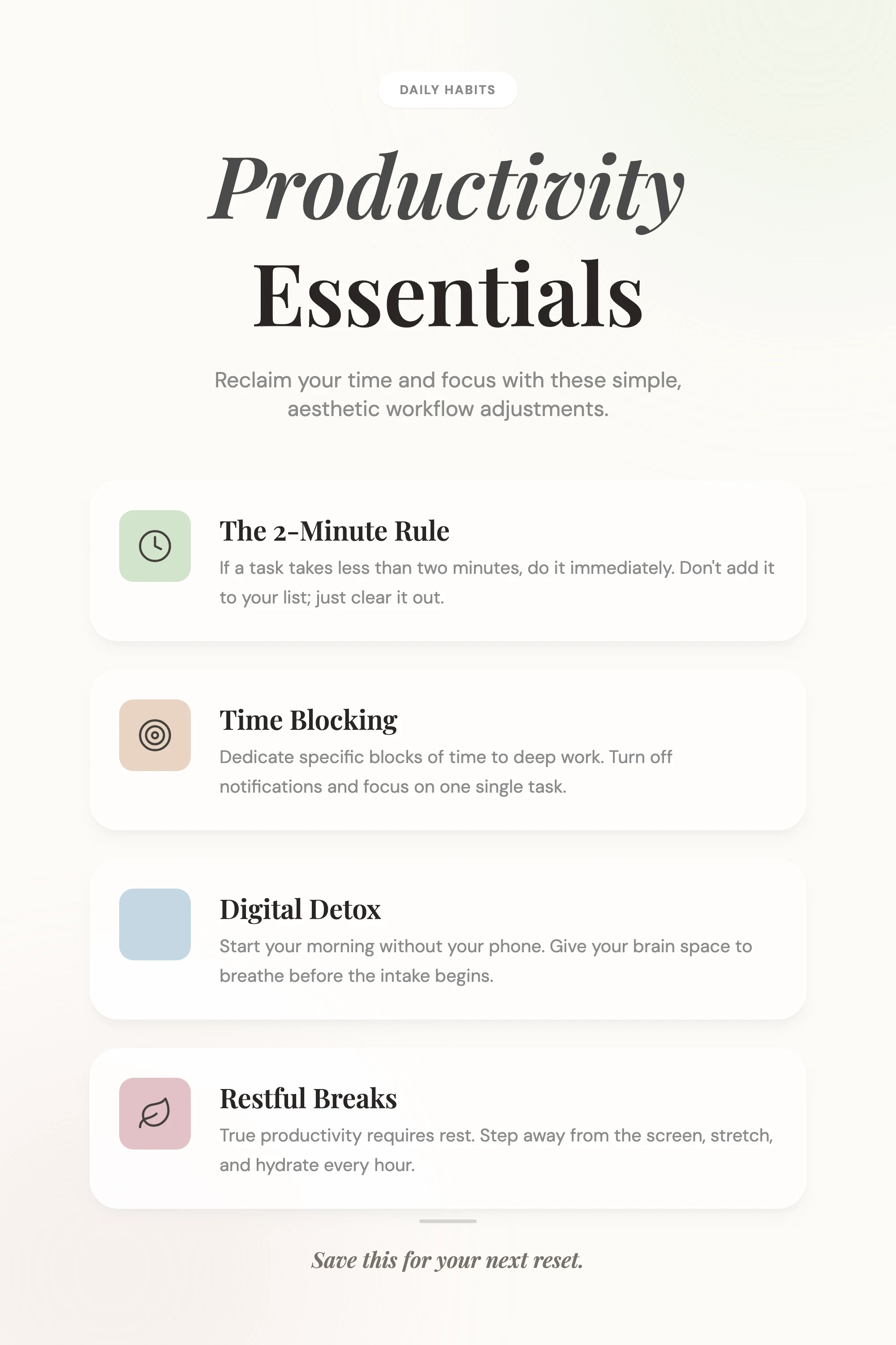 Productivity Tips: cover