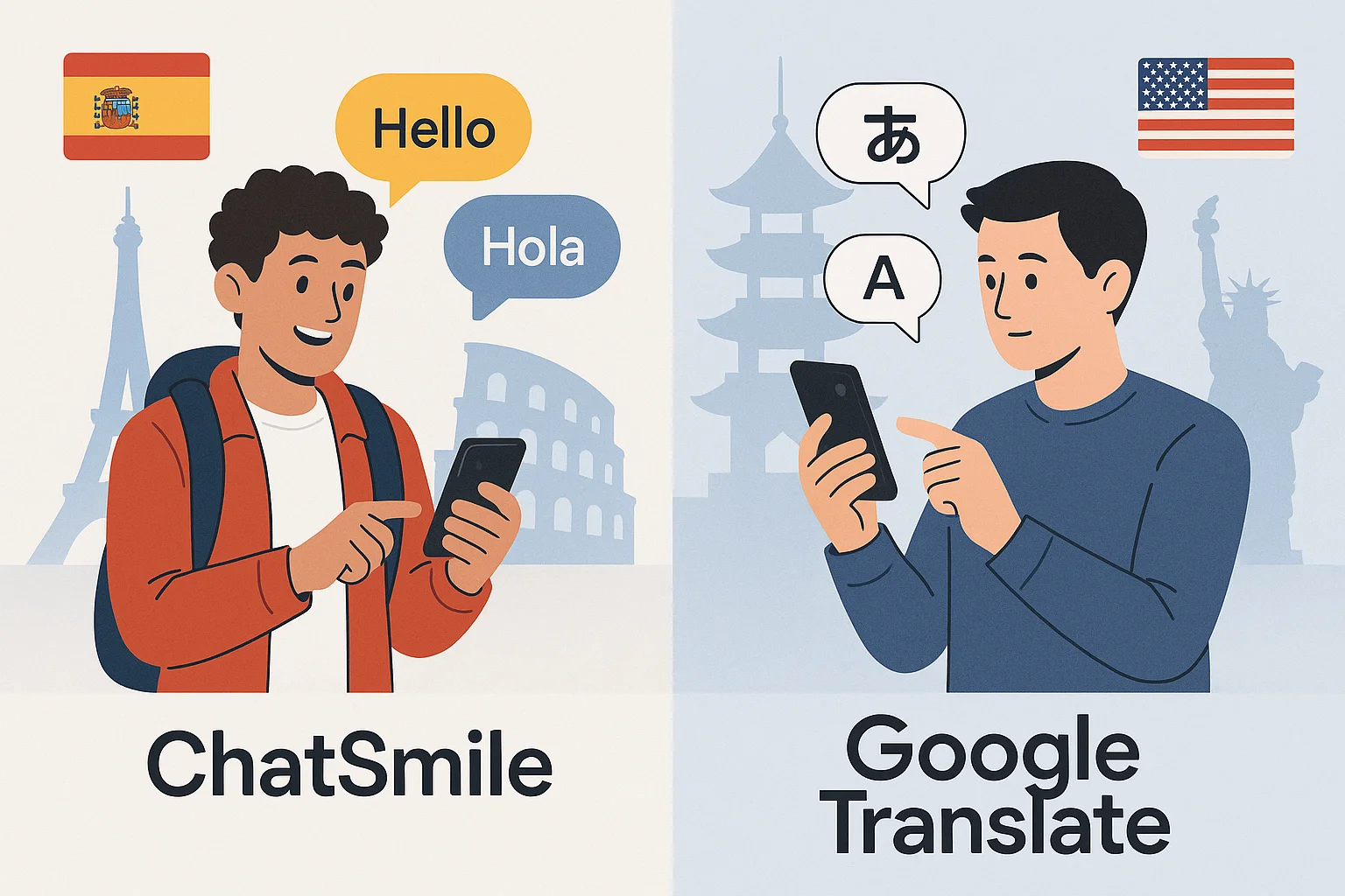 Featured image for ChatSmile vs. Google Translate: Which App is Best for Travelers?