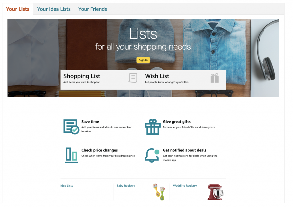 customers create a wishlist for ecommerce store