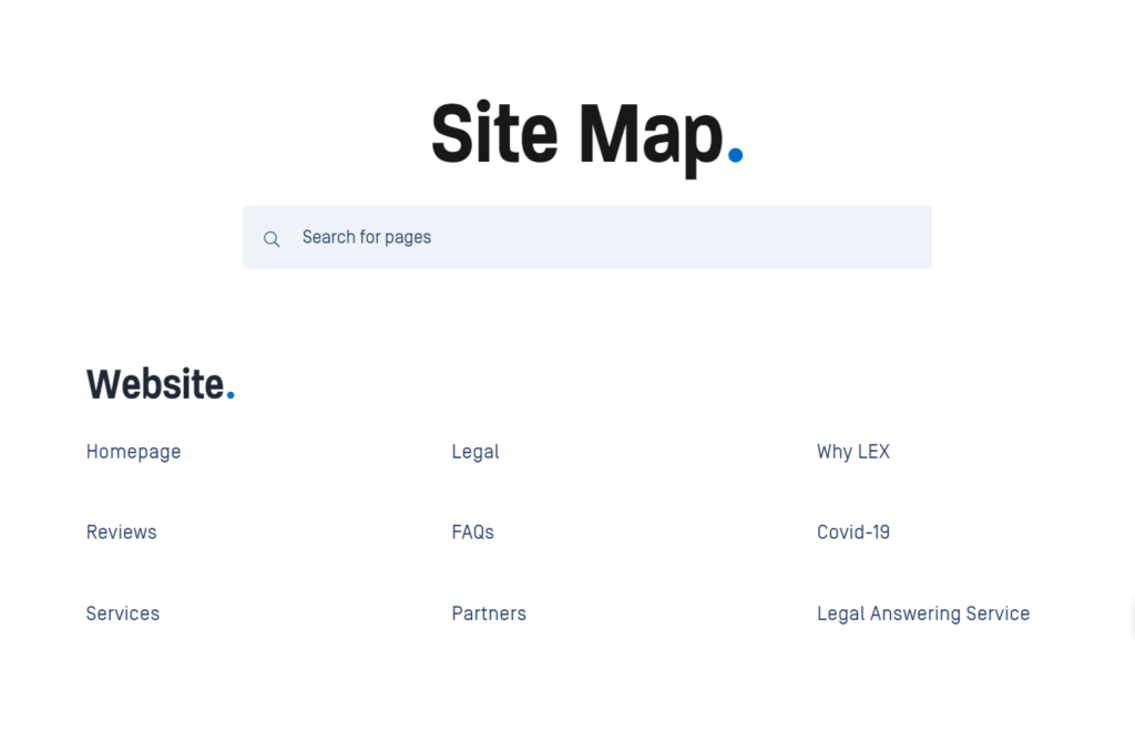 Screenshot of sitemap after being added to a website 


