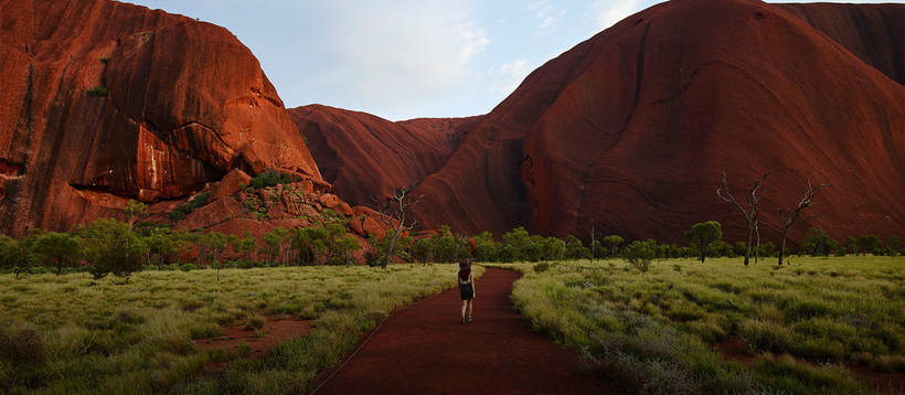 image of a woman on Uluru tour