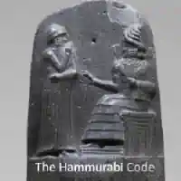 Hammurabi is portrayed receiving the laws directly from Shamash the sun god.