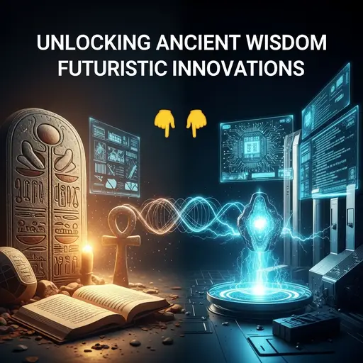 Collage of ancient structures and modern technology