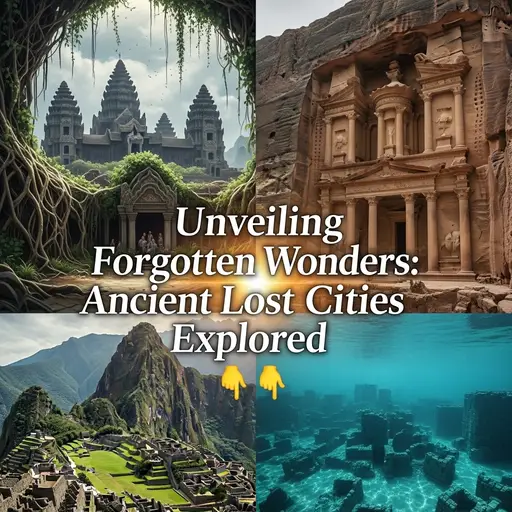 Map highlighting locations of ancient lost cities