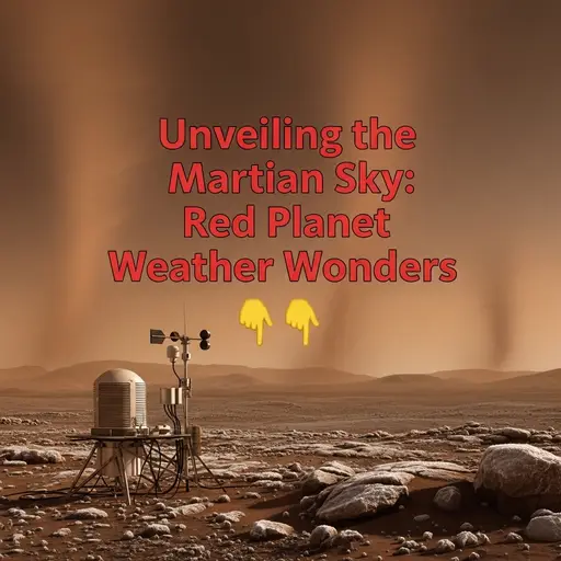 Illustrative view of Mars's sky with various atmospheric phenomena.