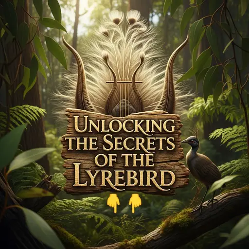 Close-up of a Superb Lyrebird displaying its tail feathers