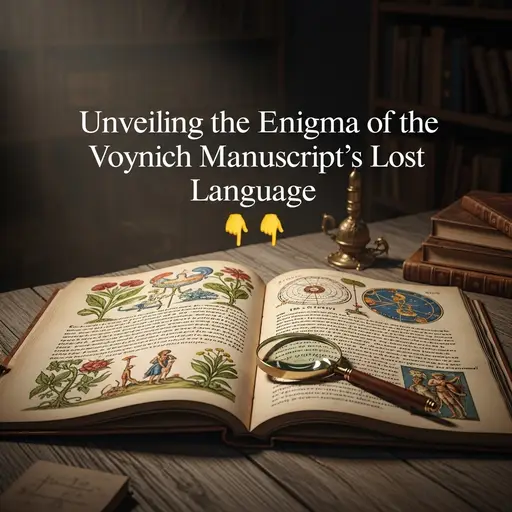Voynich Manuscript: Mysterious illustrations and unknown script.