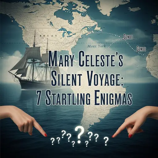 Illustrative depiction of the abandoned Mary Celeste adrift at sea.
