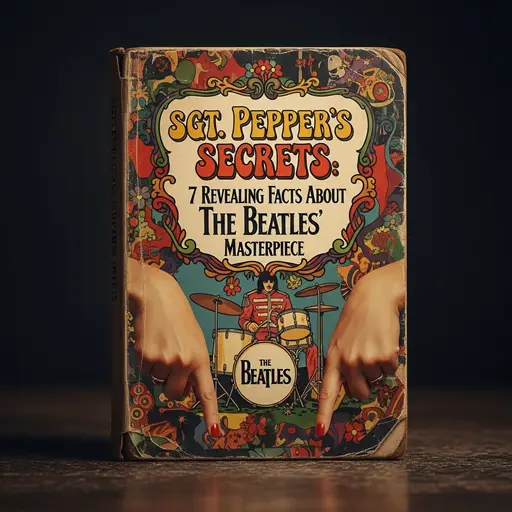 The Beatles' Sgt. Pepper's Lonely Hearts Club Band album cover with intriguing facts.