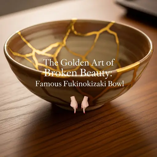 Fukinokizaki Kintsugi Bowl with golden repair lines