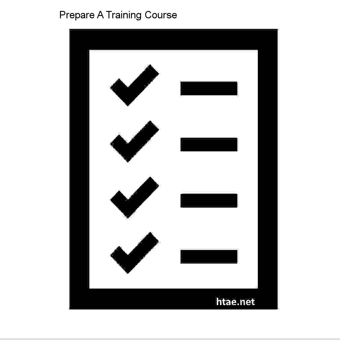 training course checklist, training course preparation, things to do when preparing training Prepare A Training Course, Training course agenda - List