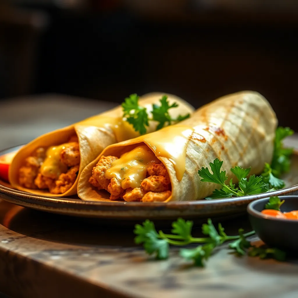 Cheesy Garlic Chicken Wraps Cheesy Garlic Chicken Wraps