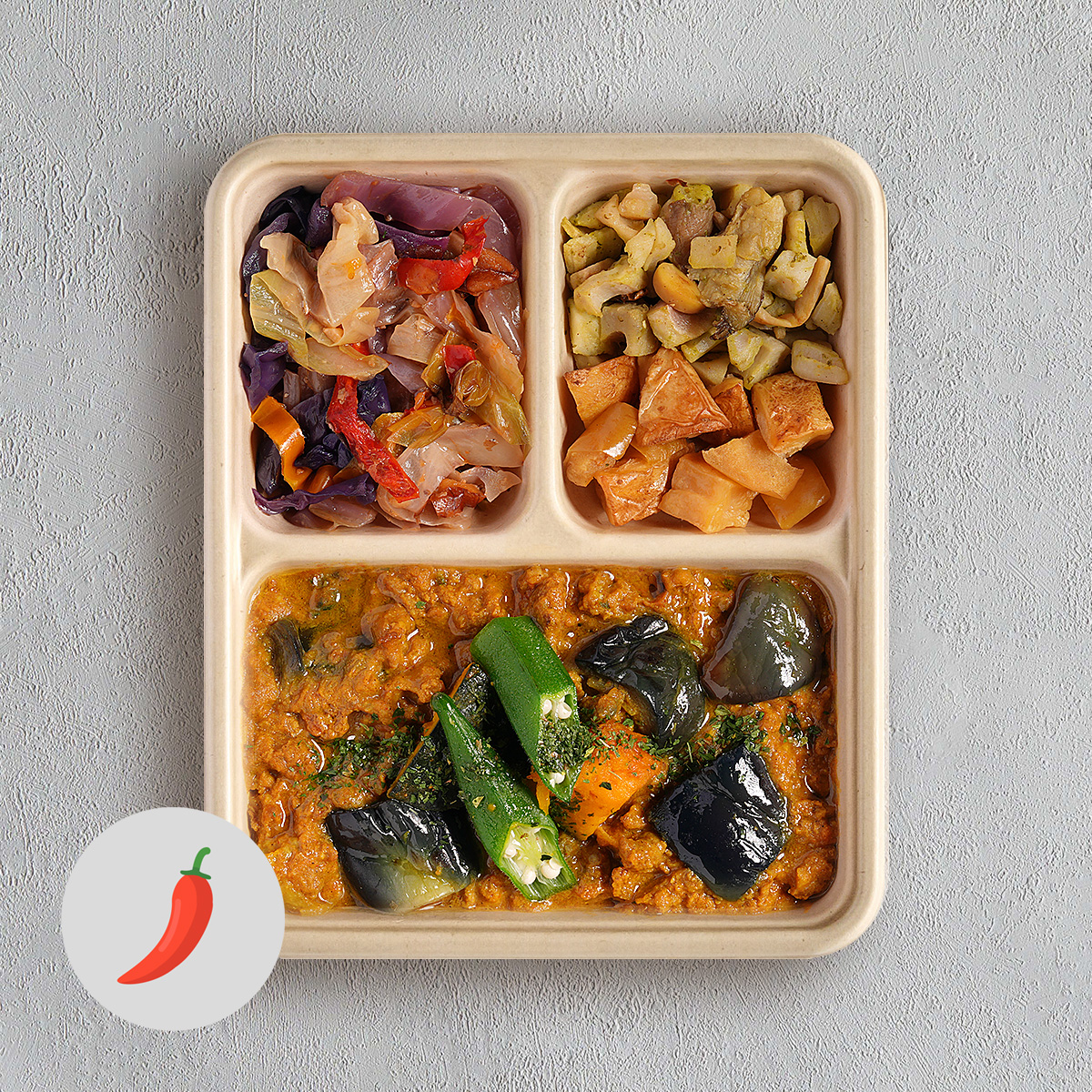 商品画像（お弁当）：スパイス香る 揚げ茄子の入ったラムキーマカレー デリピックスの冷凍宅配弁当