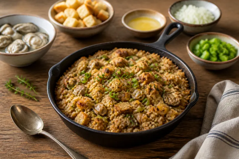 Cajun Oyster Dressing — Cajun — ChefSnap