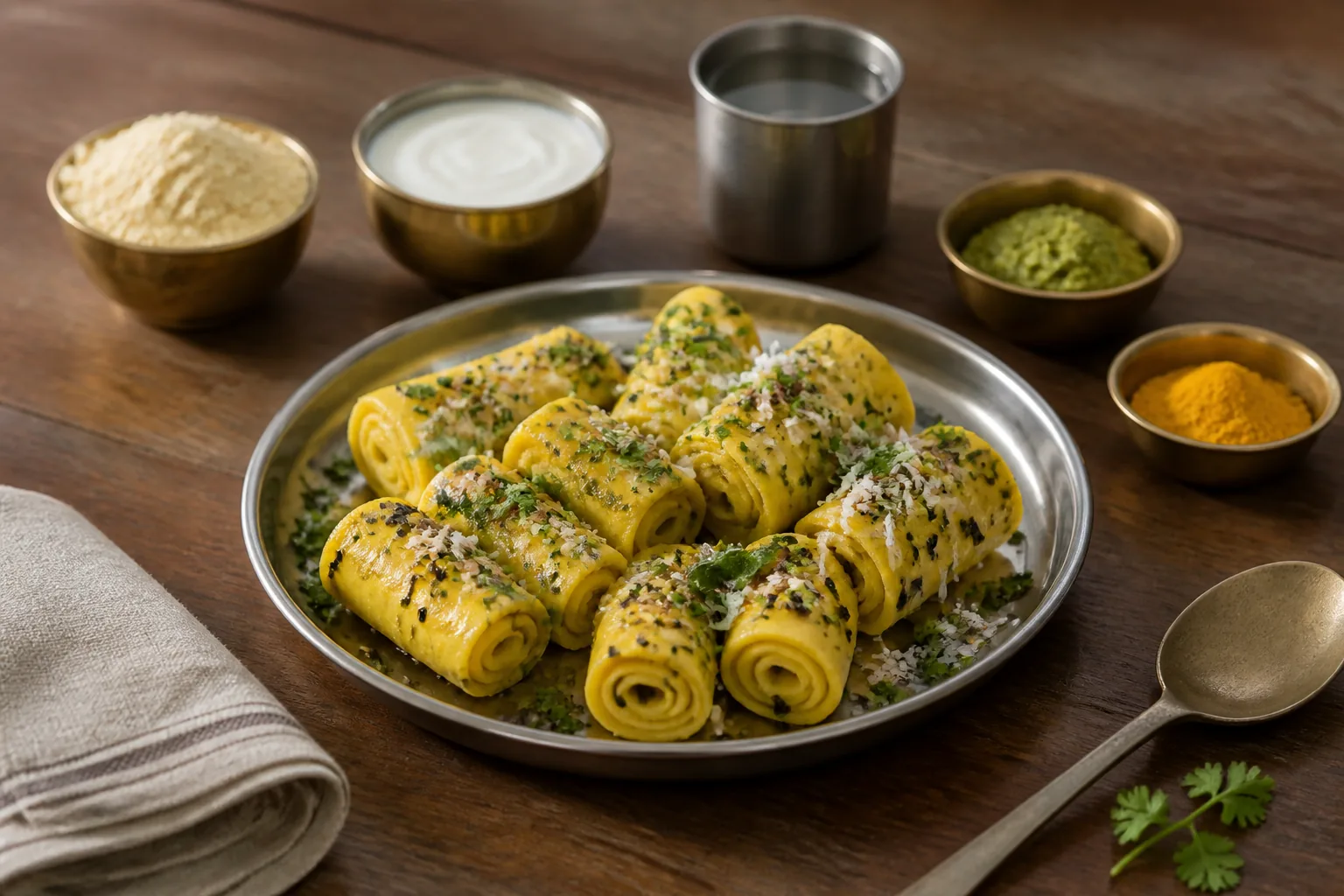 Khandvi — indiano — ChefSnap