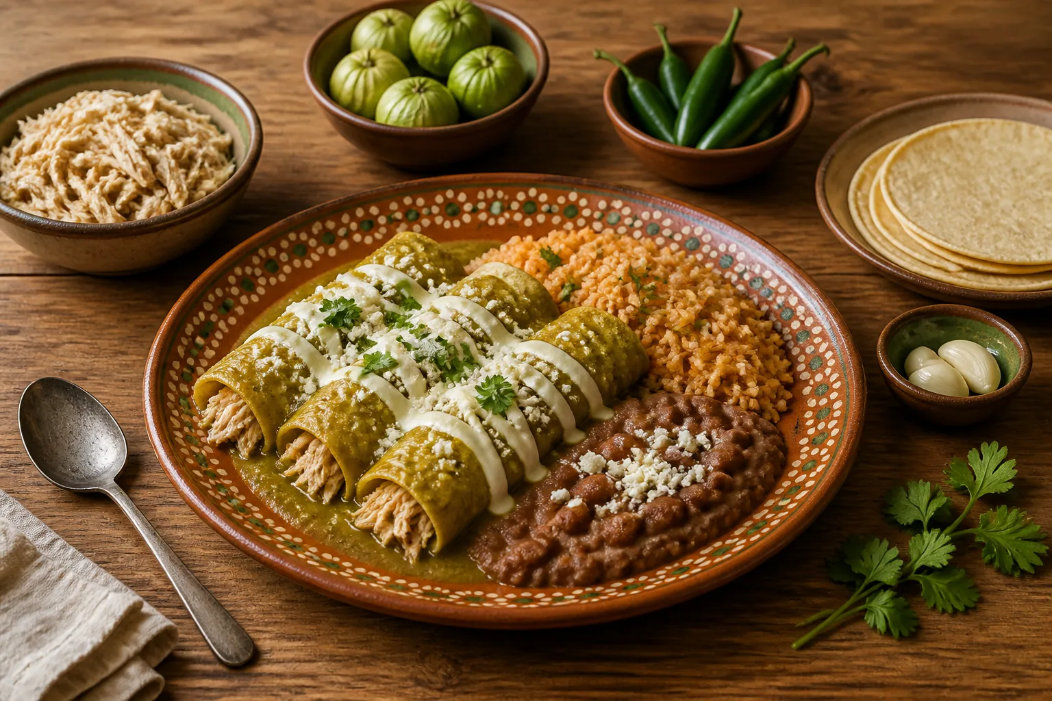 Enchiladas de Poulet Sauce Verte — mexicaine — ChefSnap