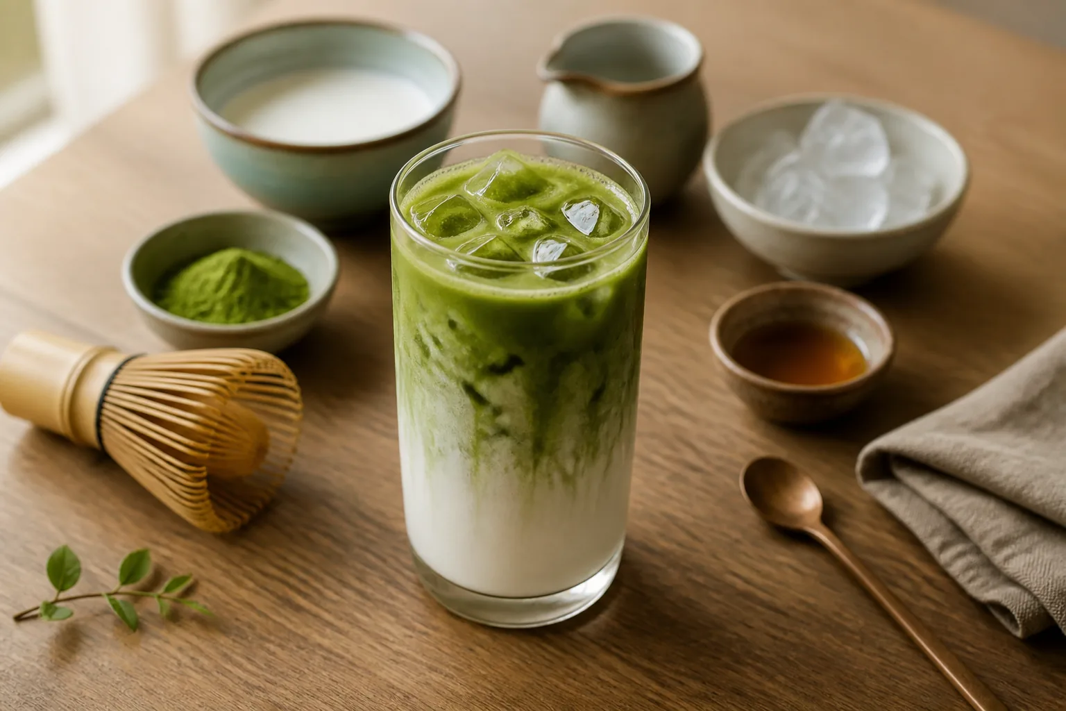 Iced Matcha Green Tea Latte — Smoothies / Drinks — ChefSnap