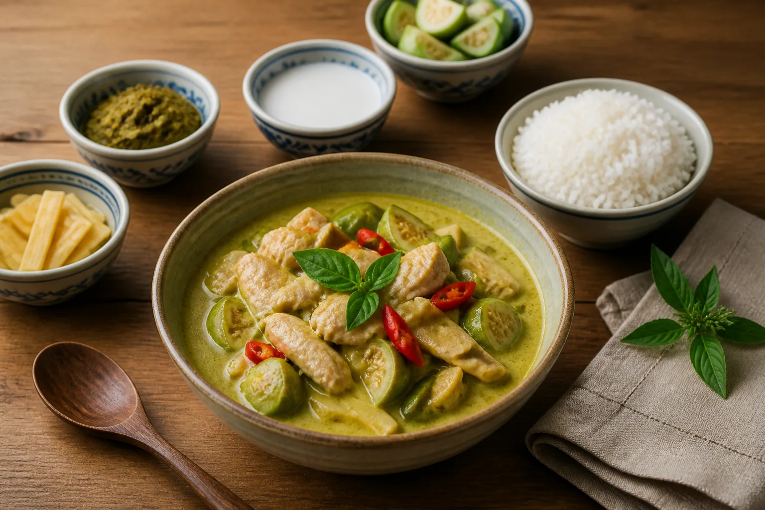 كاري تايلاندي أخضر بالدجاج — تايلاندي — ChefSnap