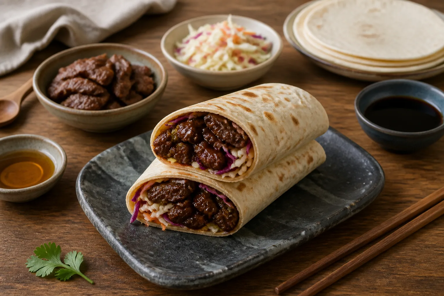 Wrap Fusion di Manzo BBQ Coreano — wrap — ChefSnap
