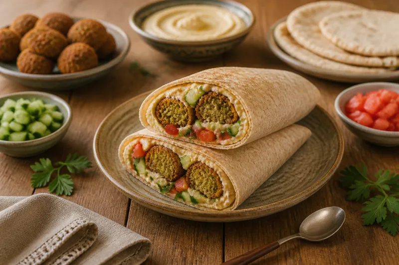 Mediterranean Falafel & Hummus Wrap — Wraps — ChefSnap