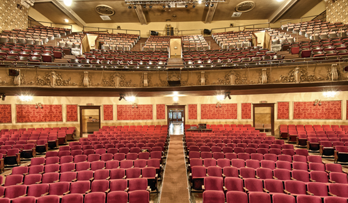 Athenaeum Main Stage Seating (Main Floor, Lower Balcony, and Upper Balcony)