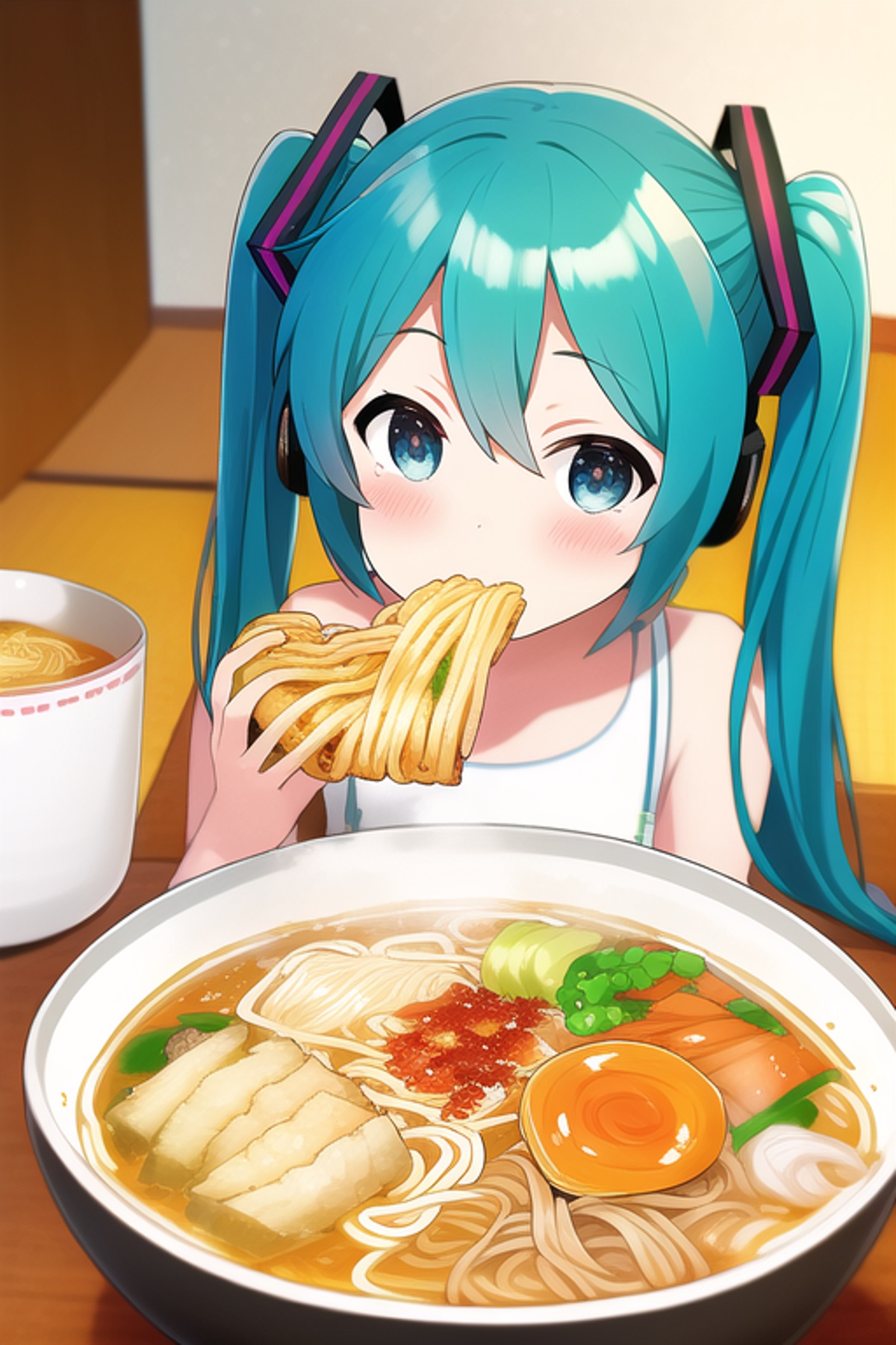 謎 ラーメンを食べる初音ミク Chichi Pui ちちぷい Aiイラスト専用の投稿サイト