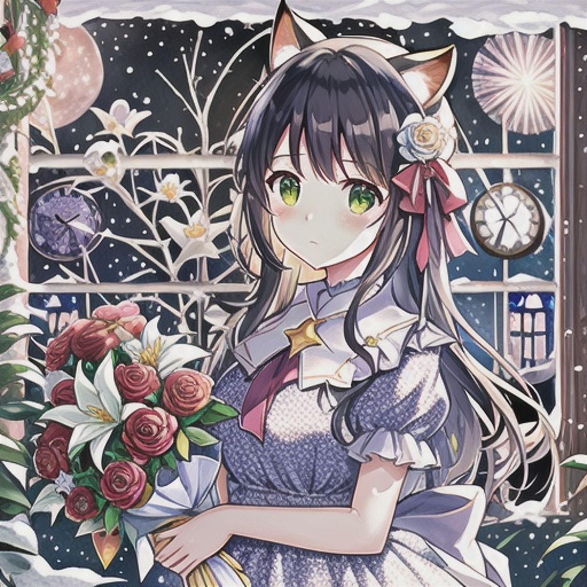 猫耳少女に花束を Chichi Pui ちちぷい Aiイラスト専用の投稿サイト