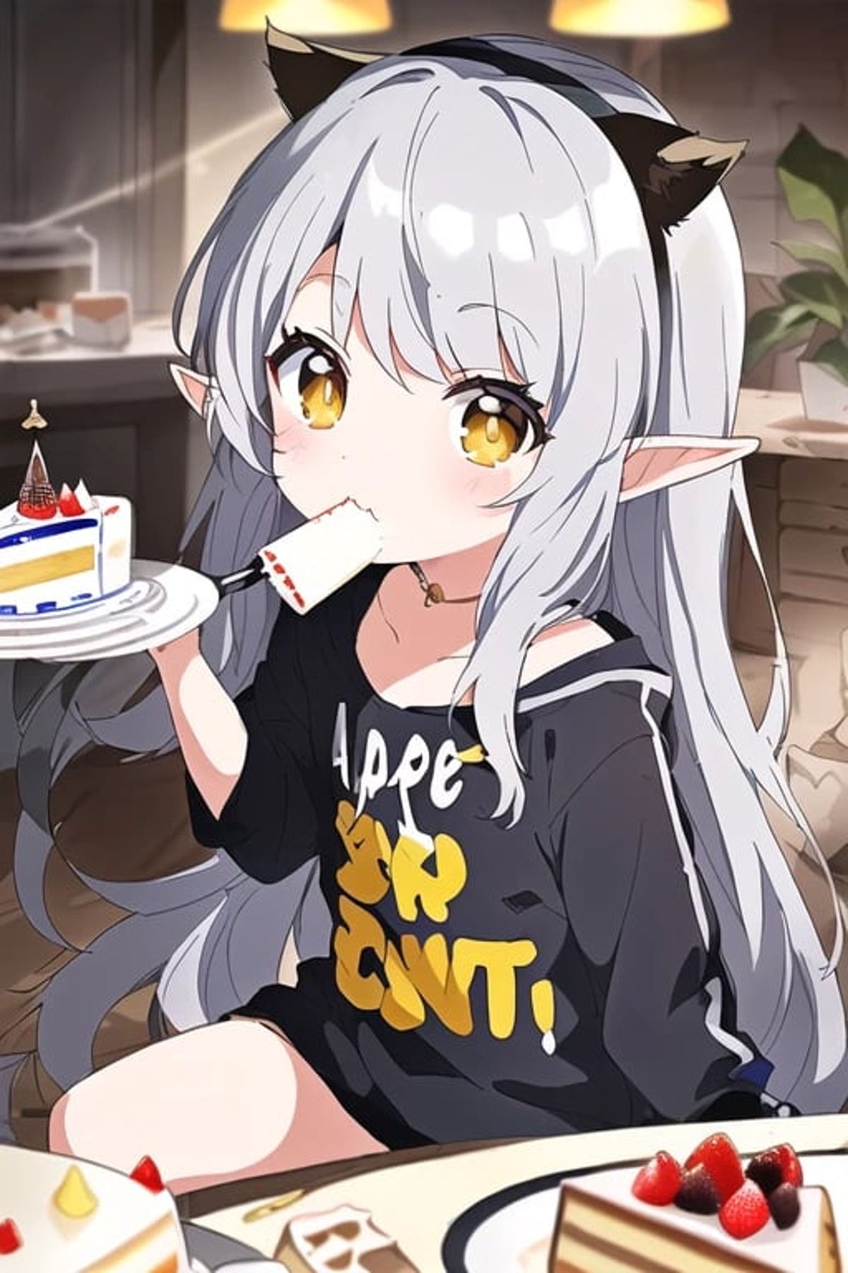ケーキを食べるエルフ幼女 Chichi Pui ちちぷい Aiイラスト専用の投稿サイト