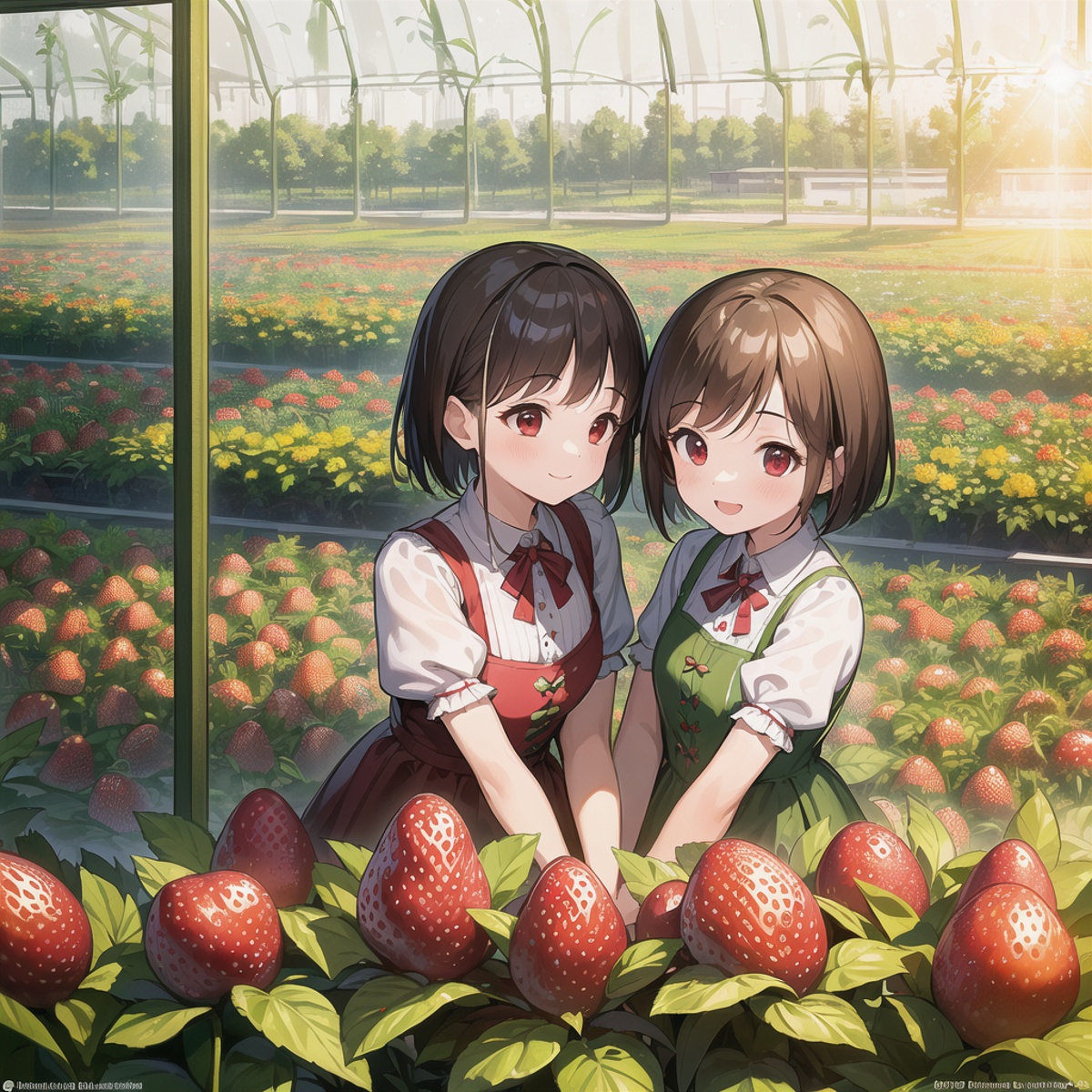 温室でいちご狩り Chichi Pui ちちぷい Aiイラスト専用の投稿サイト