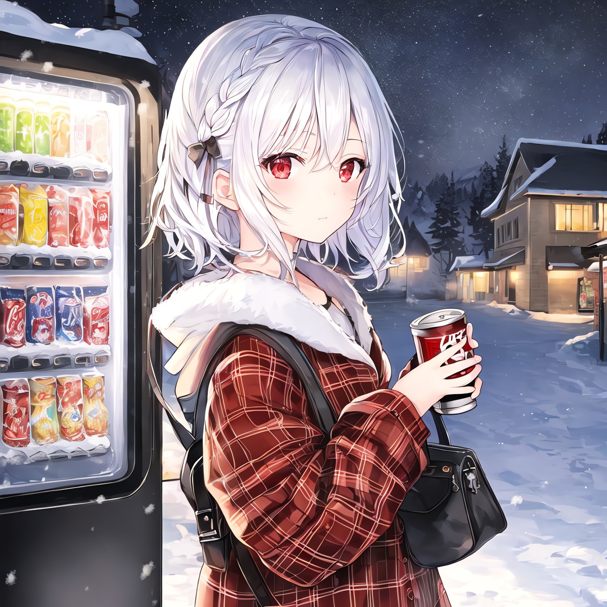 冬の自販機と女の子 Chichi Pui ちちぷい Aiイラスト専用の投稿サイト
