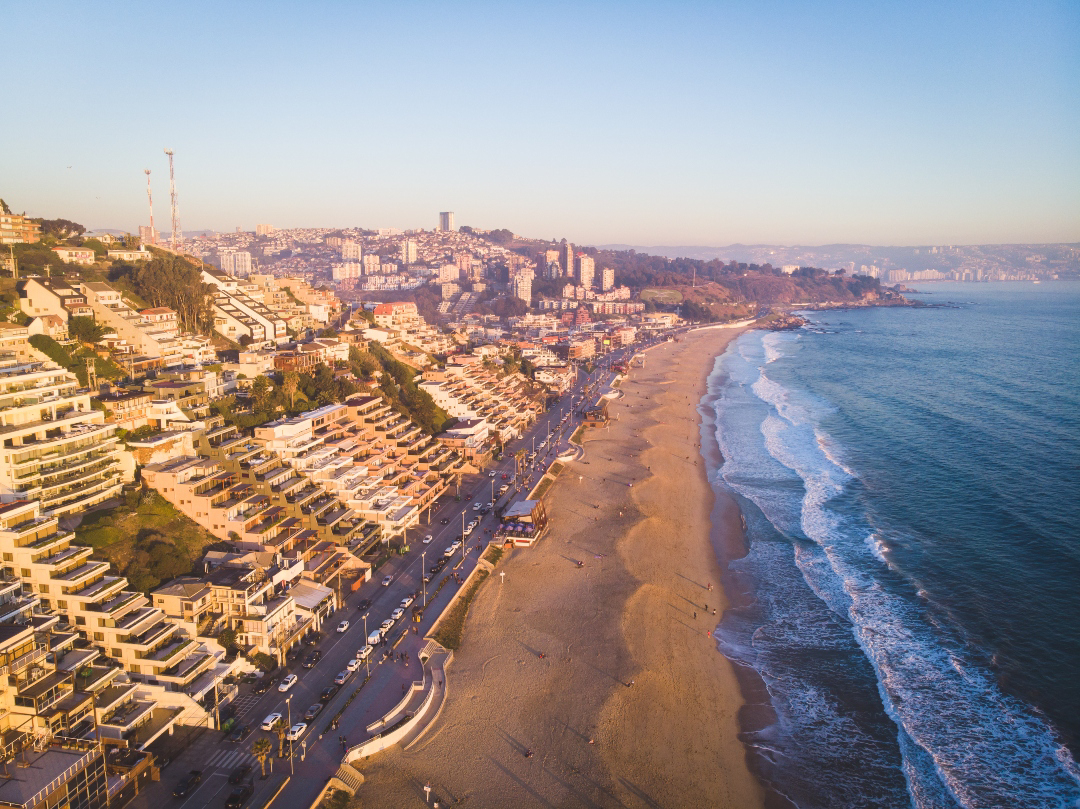 playas y lagos de Chile