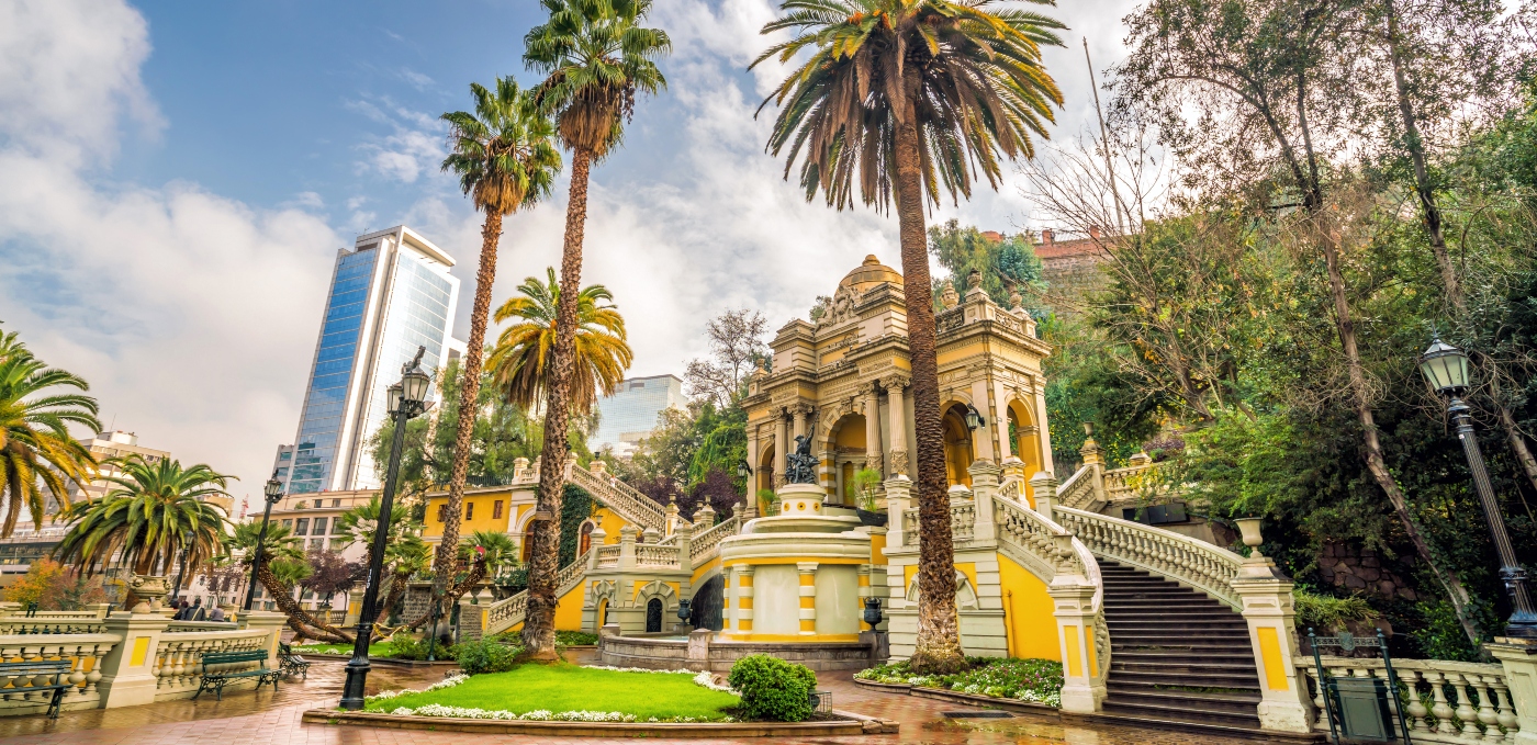 imagen de la fuente de agua del cerro Santa Lucía