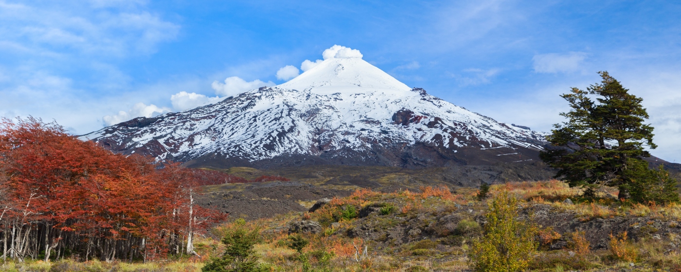 Imagen del imponente volcán Villarrica